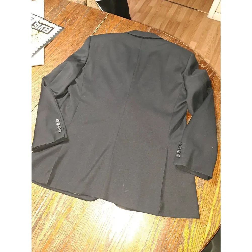 New 42R Vittorio St Angelo Black Dual Vent Suit Sports Coat Jacket Blazer NWT